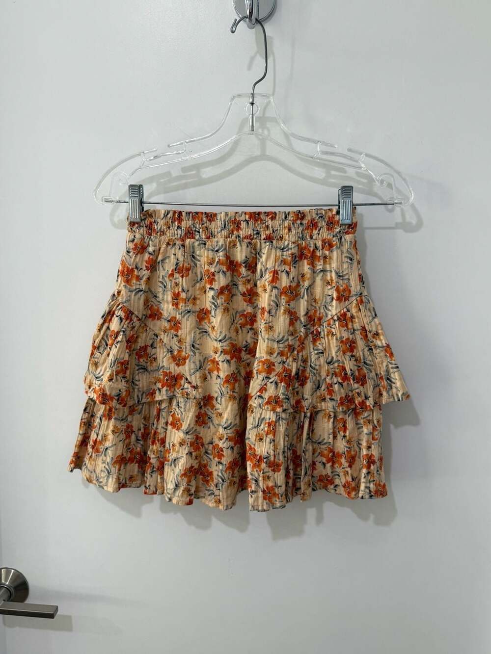 MINKPINK Orange Floral Smocked Crop Top and skirt two-piece set - Picture 12 of 15